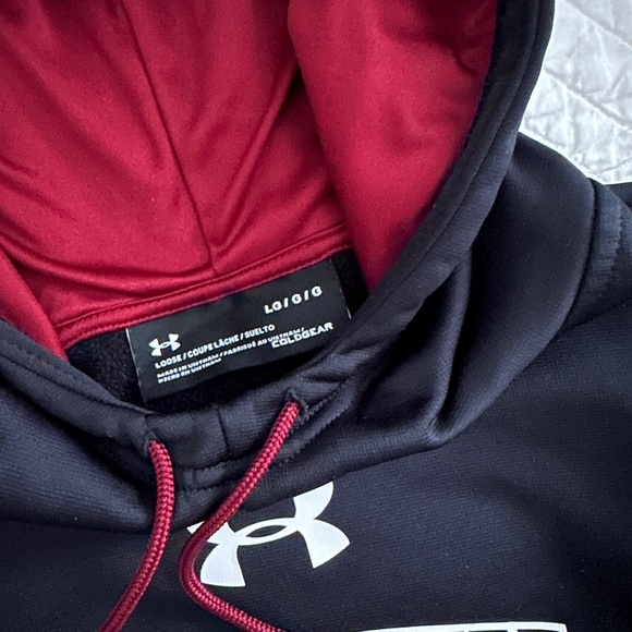 Under Armour Brown University Coldgear Kids Large Hoodie Pullover Sweatshirt - Picture 5 of 9